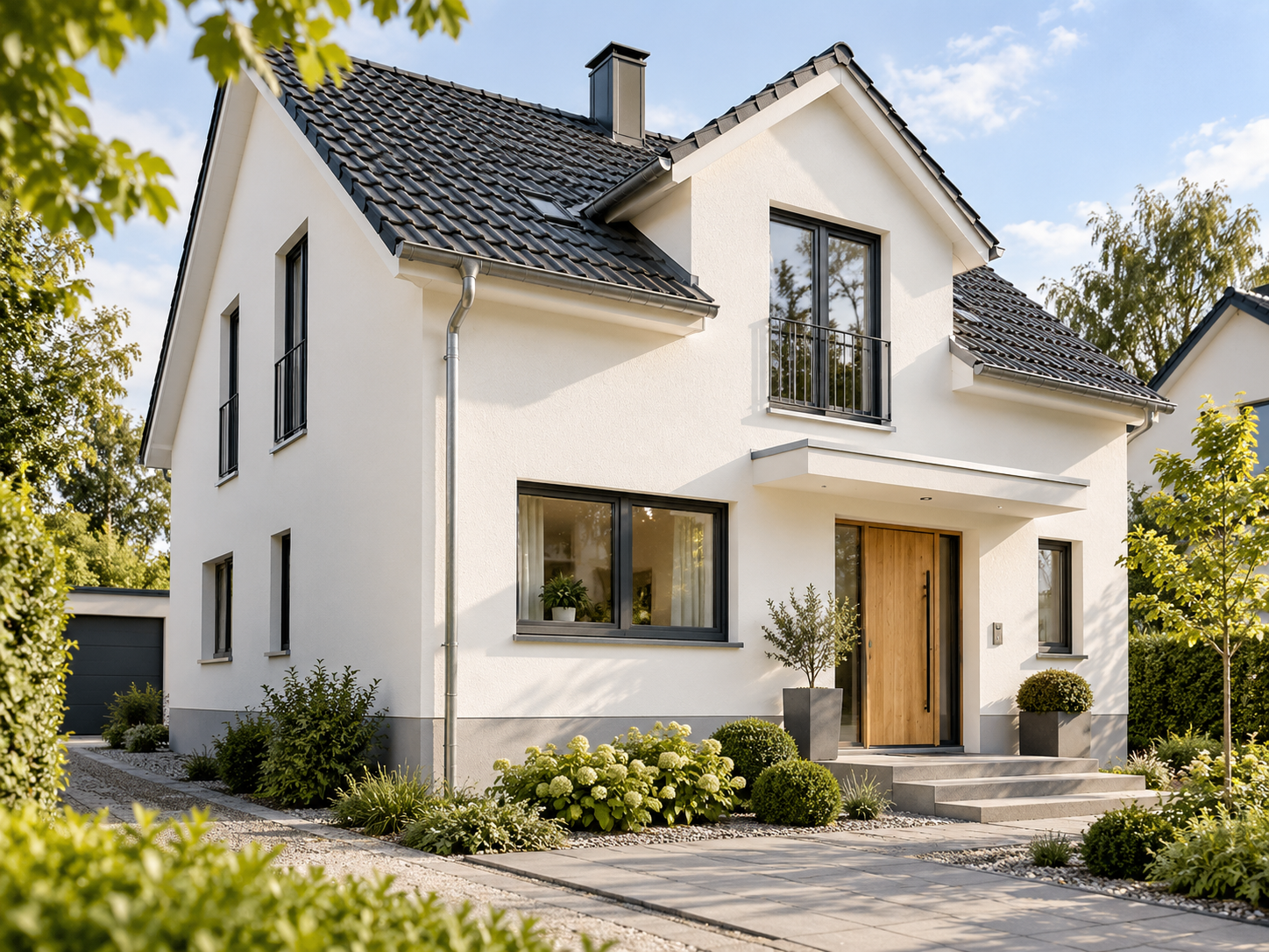Frisch gestrichene Hausfassade